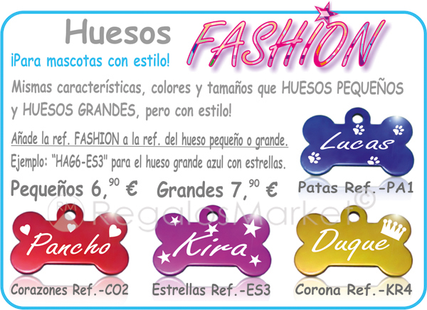 Placa de identificación para mascotas fashion